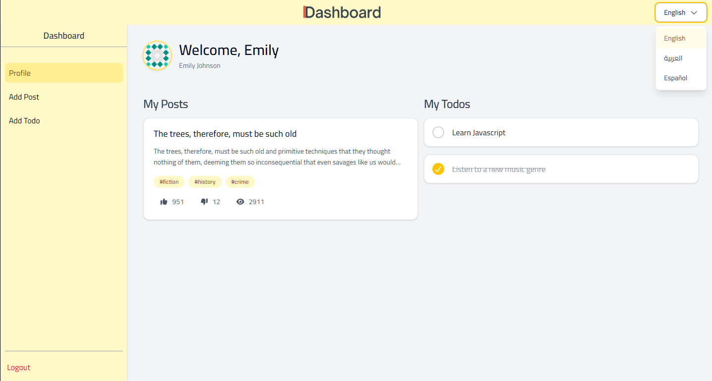 Dashboard preview